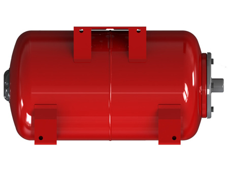 Afbeeldingen van INTERVAREM drukvat plaatstaal 20 liter, horizontaal ROOD,  1" bu.dr.